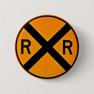 Badge Rond 5 Cm Signe de chemin de fer