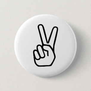Badge Rond 5 Cm Signe de main de paix