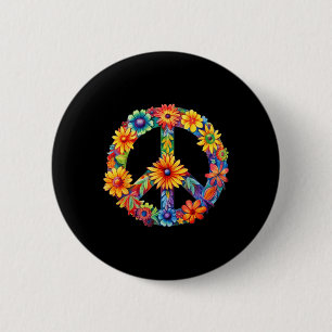 Badge Rond 5 Cm SIGNE DE PAIX AMOUR 60s les années 70 Super hippie