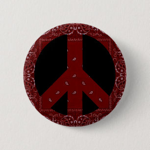 Badge Rond 5 Cm Signe de paix de bandanna