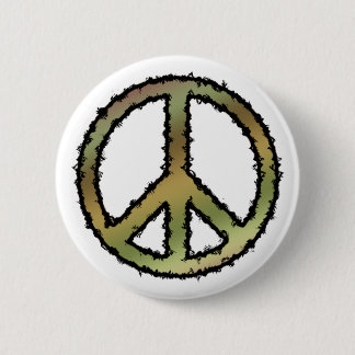 Badge Rond 5 Cm Signe de paix de Camo