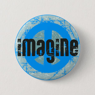 Badge Rond 5 Cm Signe de paix du monde