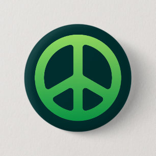 Badge Rond 5 Cm Signe de paix vert