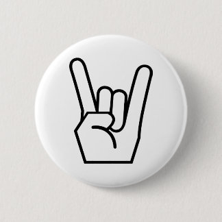 Badge Rond 5 Cm Signe de roche en main