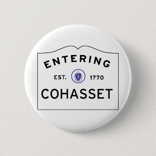 Badge Rond 5 Cm Signe de rue MASSACHUSETTS COHASSET