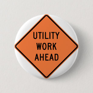 Badge Rond 5 Cm Signe de service de route de construction de