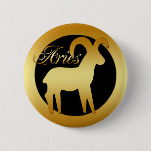 BADGE ROND 5 CM SIGNE DE ZODIAQUE DE BÉLIER