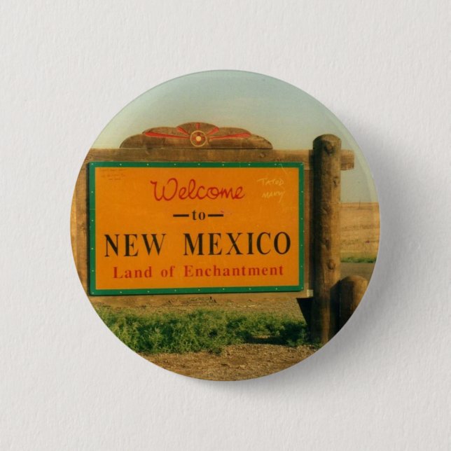 Badge Rond 5 Cm Signe du Nouveau Mexique (Devant)