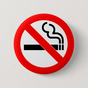 Badge Rond 5 Cm Signe non-fumeurs de symbole officiel