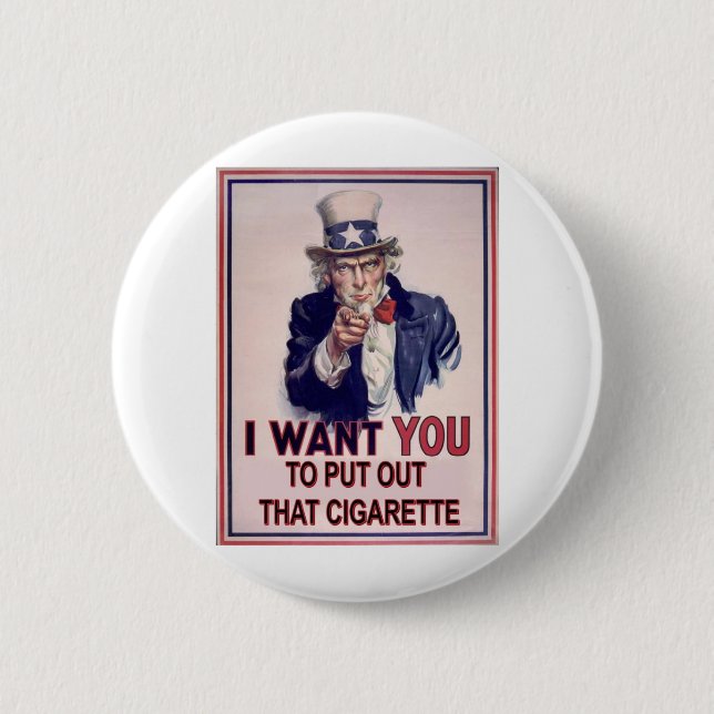 Badge Rond 5 Cm signe non-fumeurs drôle (Devant)