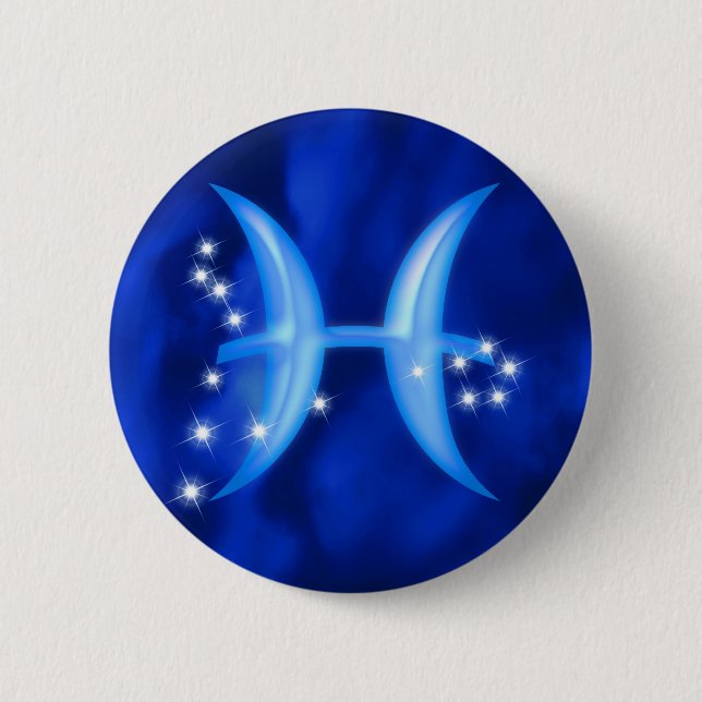 Badge Rond 5 Cm Signe Poissons de zodiaque (Devant)