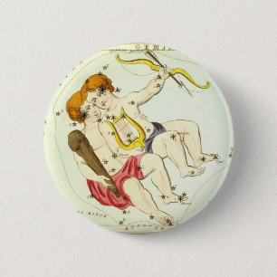 Badge Rond 5 Cm SIGNE Zodiaque : Gemini