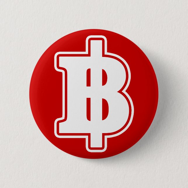 Badge Rond 5 Cm SIGNER BLANC BAHT ฿ devises thaïlandaises ฿ (Devant)