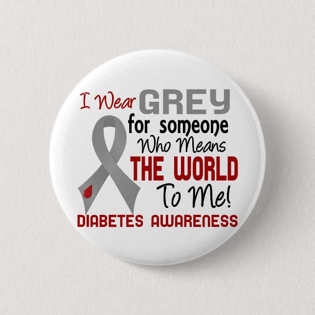Badge Rond 5 Cm Signifie le monde à moi le diabète 2 (Devant)