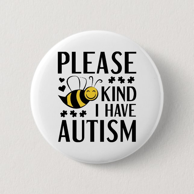 Badge Rond 5 Cm S'Il Vous Plaît, Abez-Moi Un Autisme (Devant)