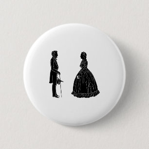 Badge Rond 5 Cm silhouette d'abraham lincoln et de mary todd linco