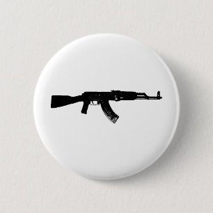 Badge Rond 5 Cm Silhouette d'AK-47