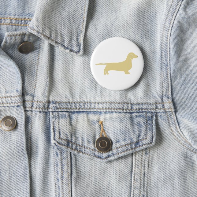 Badge Rond 5 Cm silhouette de dachshund (En situation)
