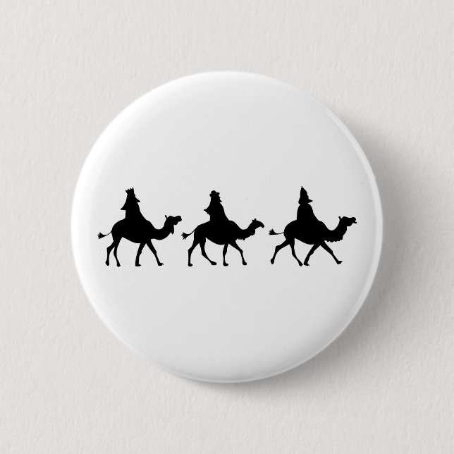 Badge Rond 5 Cm Silhouette de Magi de Noël (Devant)