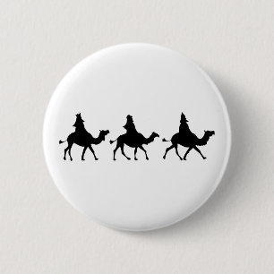 Badge Rond 5 Cm Silhouette de Magi de Noël
