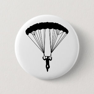 Badge Rond 5 Cm silhouette de parachutiste