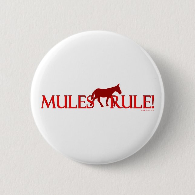 Badge Rond 5 Cm Silhouette de règle de mules (Devant)