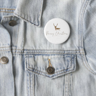Badge Rond 5 Cm Silhouette de renne en ligne artistique de Slipper