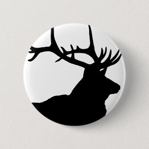 Badge Rond 5 Cm Silhouette d'élan