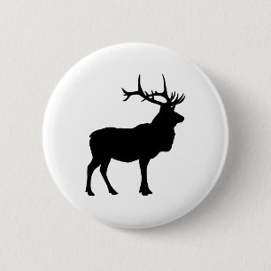 Badge Rond 5 Cm Silhouette d'élan