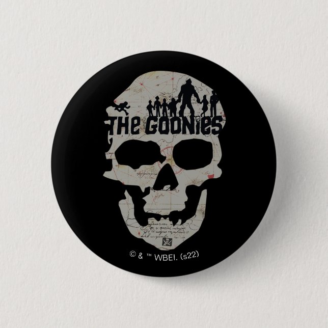 Badge Rond 5 Cm Silhouette du crâne des Goonies (Devant)