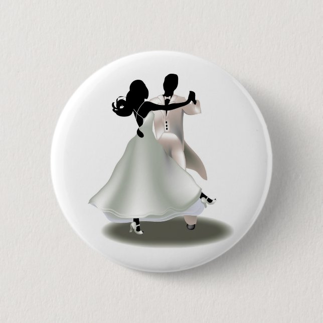 Badge Rond 5 Cm Silhouette d'un couple dansant (Devant)