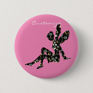 Badge Rond 5 Cm Silhouette fée Thunder_Cove
