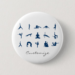 Badge Rond 5 Cm Silhouette Yoga Pose Thunder_Cove