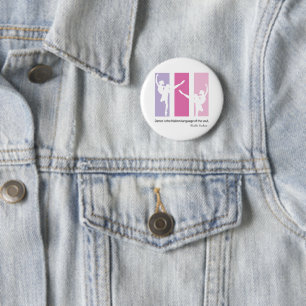 Badge Rond 5 Cm Silhouettes de Ballerina en rose