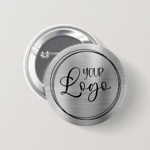 Badge Rond 5 Cm Silver Foil Your Business Logo Here