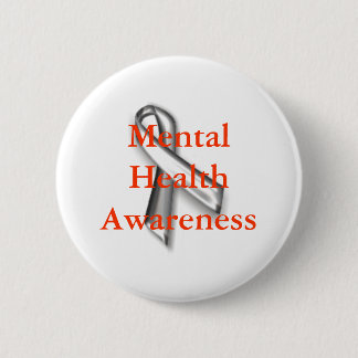 Badge Rond 5 Cm Silver_ribbon, conscience de santé mentale