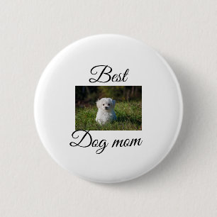 Badge Rond 5 Cm Simple animal coloré ajouter nom photo chien maman