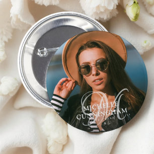 Badge Rond 5 Cm Simple classique funéraire mémorial personnalisé p