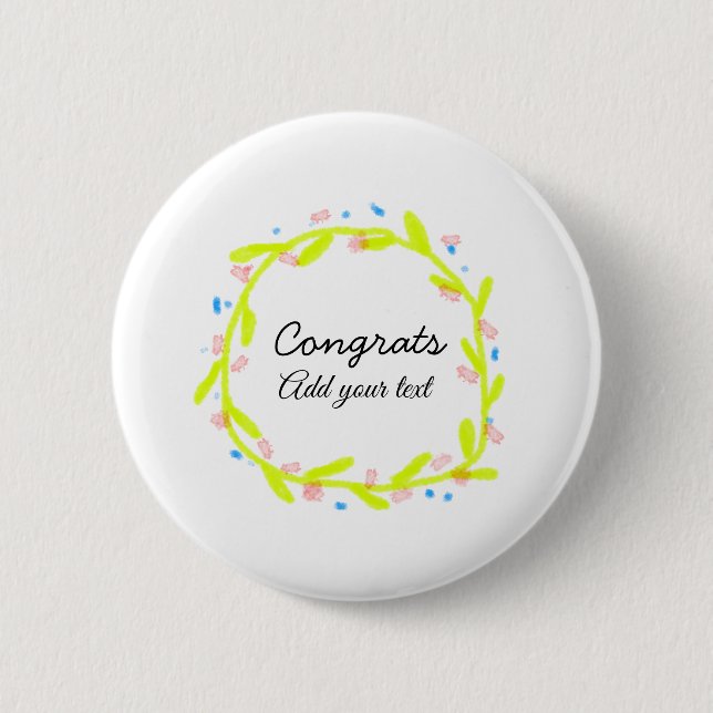Badge Rond 5 Cm Simple congratulation graduation add your (Devant)