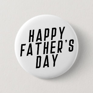 Badge Rond 5 Cm Simple Happy Father's Day Typography   Pin Button