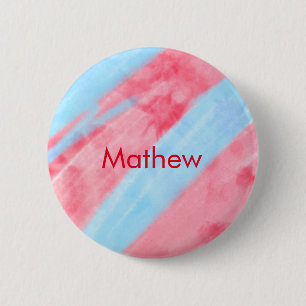Badge Rond 5 Cm simple initial letter mongram add your name red b