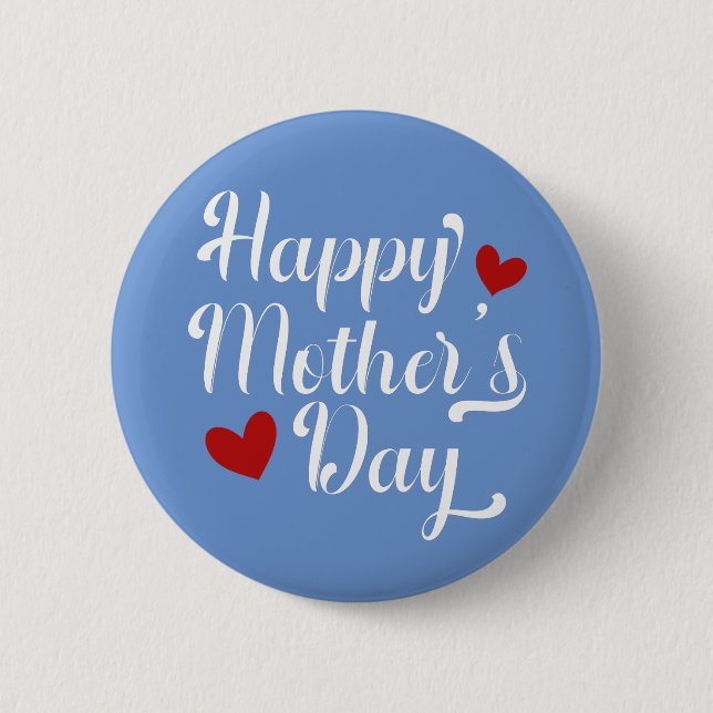 Badge Rond 5 Cm Simple joyeuse calligraphie de la fête des mères | (Devant)