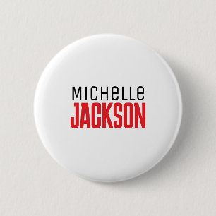 Badge Rond 5 Cm Simple minimaliste Moderne Votre Nom Message