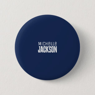 Badge Rond 5 Cm Simple minimaliste Moderne Votre Nom Message