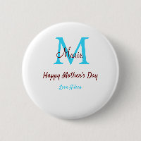 simple minimum jour mère bleu monogramme rose nom