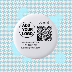 Badge Rond 5 Cm Simple minimum q r code ajouter logo code d'analys