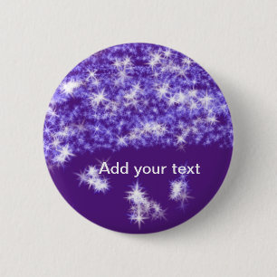 Badge Rond 5 Cm Simple pailleté violet scintillement étoiles ajout