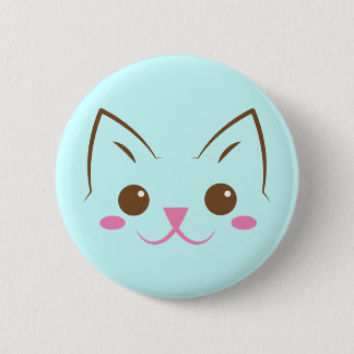 Badge Rond 5 Cm Simple visage de chat si mignon !