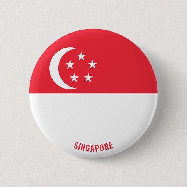 Badge Rond 5 Cm Singapour Drapeau charmant patriotique (Devant)