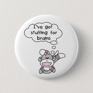 Badge Rond 5 Cm Singe bourrant pour des cerveaux